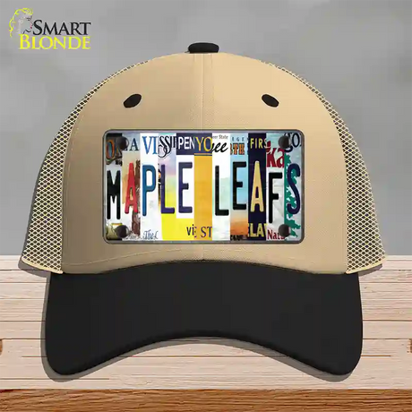 Maple Leafs Strip Art Novelty License Plate Hat Tag Mesh / Khaki|Black