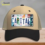 Capitals Strip Art Novelty License Plate Hat Tag Mesh / Khaki|Black