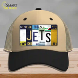 Jets Hockey Strip Art Novelty License Plate Hat Tag Mesh / Khaki|Black