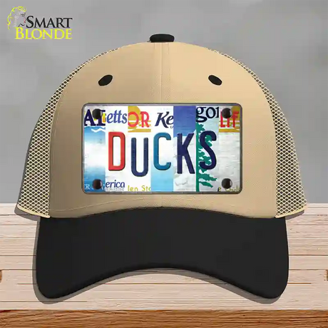 Ducks Strip Art Novelty License Plate Hat Tag Mesh / Khaki|Black