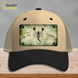 Scorpio Zodiac Novelty License Plate Hat Mesh / Khaki|Black