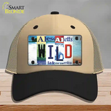 Wild Strip Art Novelty License Plate Hat Tag Mesh / Khaki|Black