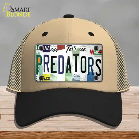 Predators Strip Art Novelty License Plate Hat Tag Mesh / Khaki|Black