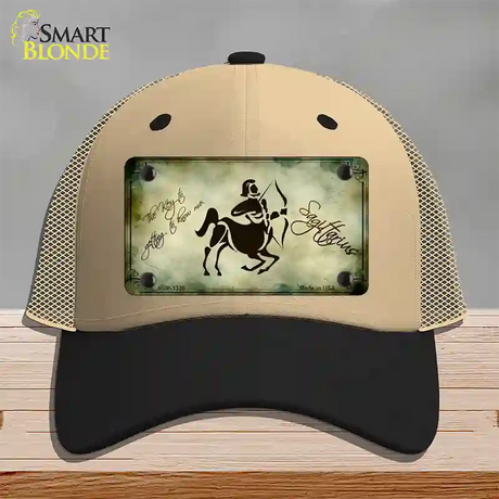 Sagittarius Zodiac Novelty License Plate Hat Mesh / Khaki|Black