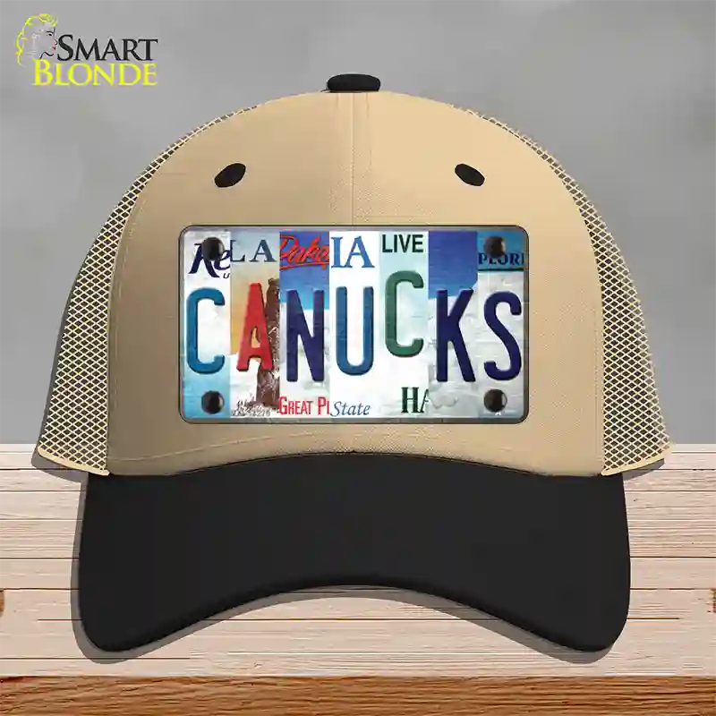 Canucks Strip Art Novelty License Plate Hat Tag Mesh / Khaki|Black