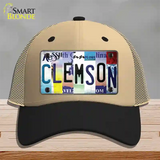 Clemson Strip Art Novelty License Plate Hat Tag Mesh / Khaki|Black