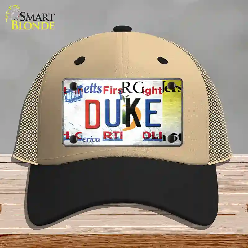 Duke Strip Art Novelty License Plate Hat Tag Mesh / Khaki|Black