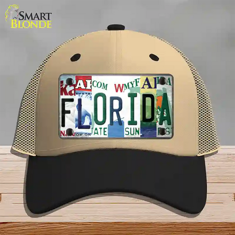 Florida Strip Art Novelty License Plate Hat Tag Mesh / Khaki|Black