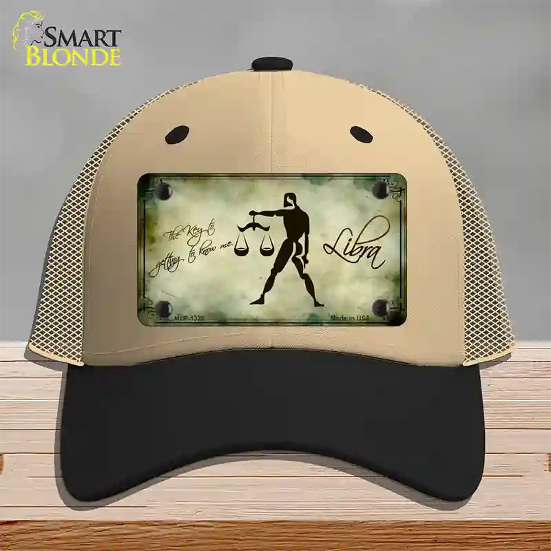 Libra Zodiac Novelty License Plate Hat Mesh / Khaki|Black