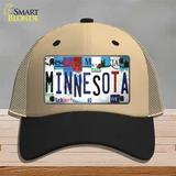 Minnesota Strip Art Novelty License Plate Hat Tag Mesh / Khaki|Black