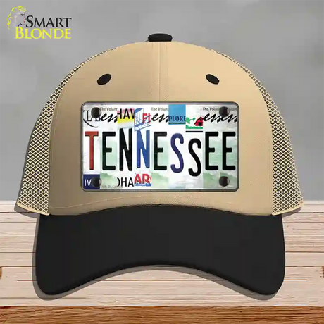 Tennessee Strip Art Novelty License Plate Hat Tag Mesh / Khaki|Black