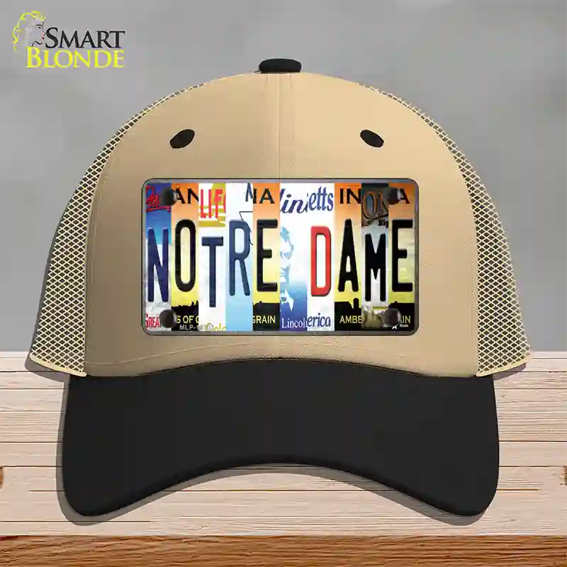 Notre Dame Strip Art Novelty License Plate Hat Tag Mesh / Khaki|Black