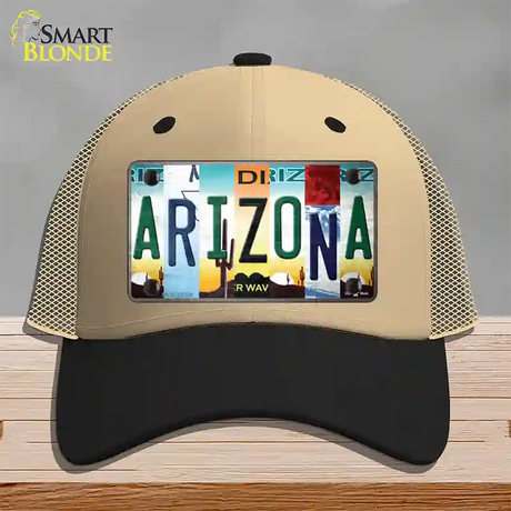 Arizona Strip Art Novelty License Plate Hat Tag Mesh / Khaki|Black