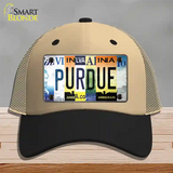 Purdue Strip Art Novelty License Plate Hat Tag Mesh / Khaki|Black