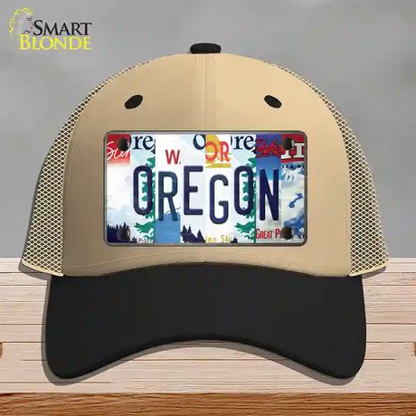 Oregon Strip Art Novelty License Plate Hat Tag Mesh / Khaki|Black