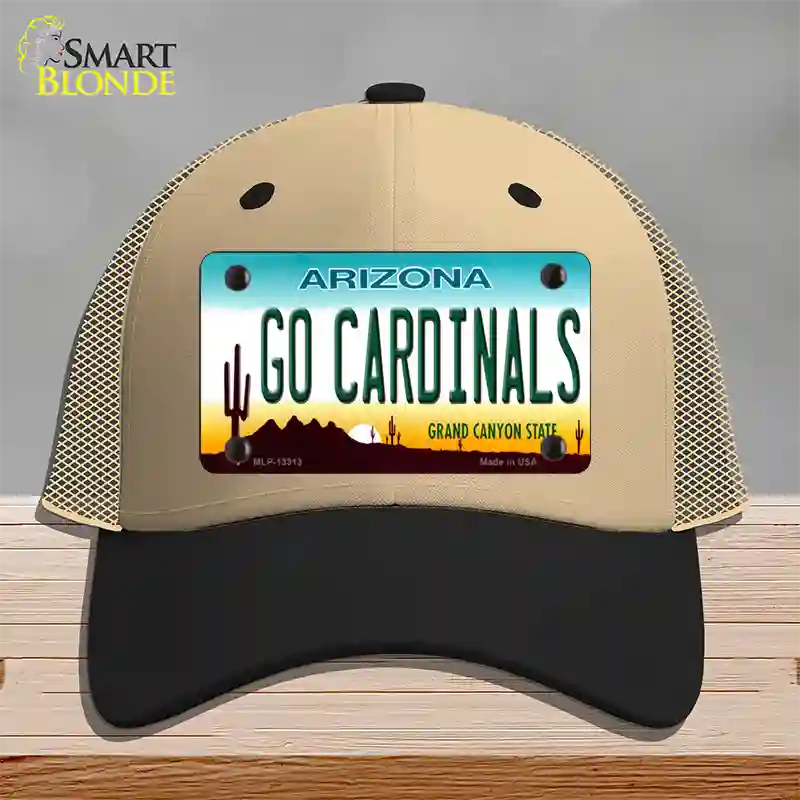 Go Cardinals Novelty License Plate Hat Tag Mesh / Khaki|Black