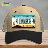 Number 1 Diamondbacks Fan Novelty License Plate Hat Tag Mesh / Khaki|Black