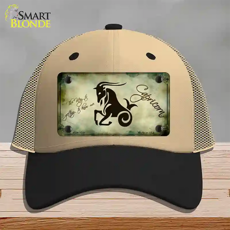 Capricorn Zodiac Novelty License Plate Hat Mesh / Khaki|Black