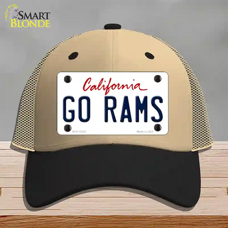 Go Rams Novelty License Plate Hat Tag Mesh / Khaki|Black