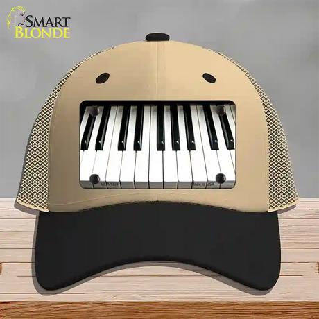 Piano Key board Novelty License Plate Hat Mesh / Khaki|Black