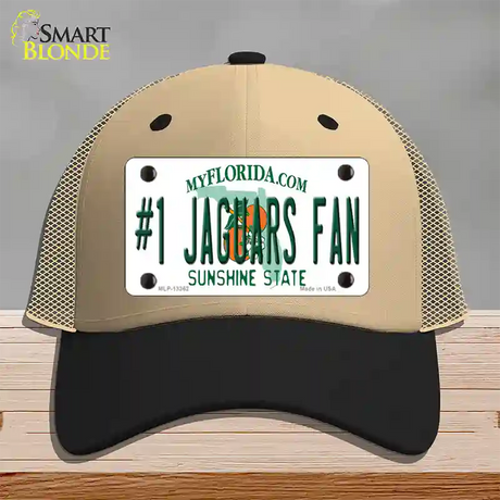 Number 1 Jaguars Fan Novelty License Plate Hat Tag Mesh / Khaki|Black