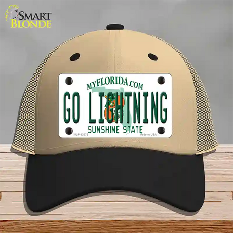 Go Lightning Novelty License Plate Hat Tag Mesh / Khaki|Black