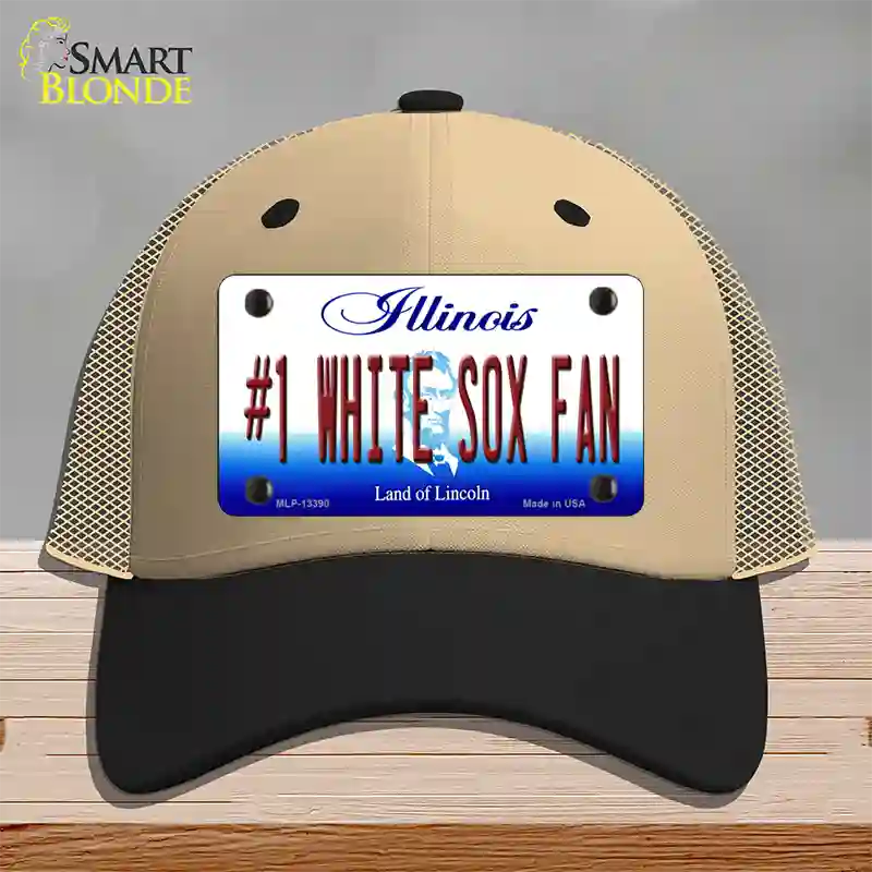 Number 1 White Sox Fan Novelty License Plate Hat Tag Mesh / Khaki|Black