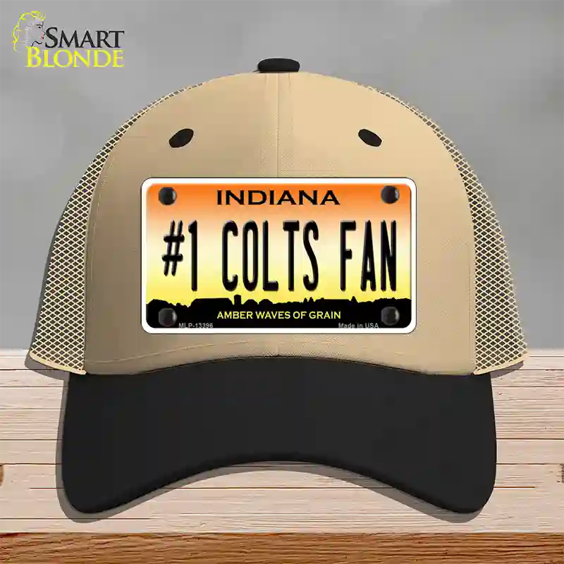 Number 1 Colts Fan Novelty License Plate Hat Tag Mesh / Khaki|Black