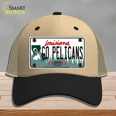 Go Pelicans Novelty License Plate Hat Tag Mesh / Khaki|Black