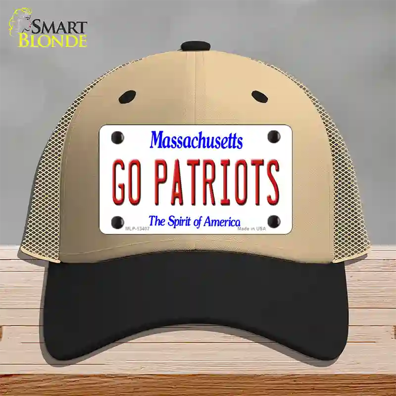 Go Patriots Novelty License Plate Hat Tag Mesh / Khaki|Black