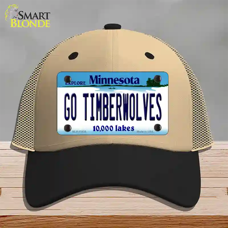 Go Timberwolves Novelty License Plate Hat Tag Mesh / Khaki|Black