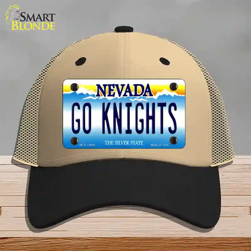 Go Golden Knights Novelty License Plate Hat Tag Mesh / Khaki|Black