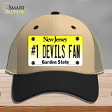 Number 1 Devils Fan Novelty License Plate Hat Tag Mesh / Khaki|Black