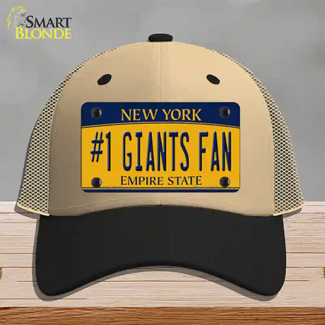 Number 1 Giants Fan New York Novelty License Plate Hat Tag Mesh / Khaki|Black