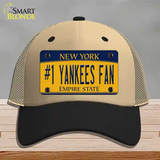 Number 1 Yankees Fan Novelty License Plate Hat Tag Mesh / Khaki|Black