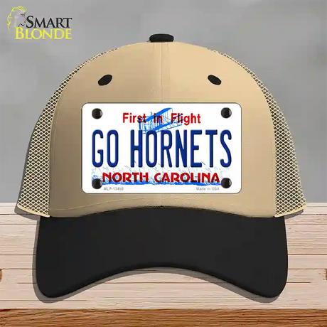 Hornets Fan Novelty License Plate Hat Tag Mesh / Khaki|Black