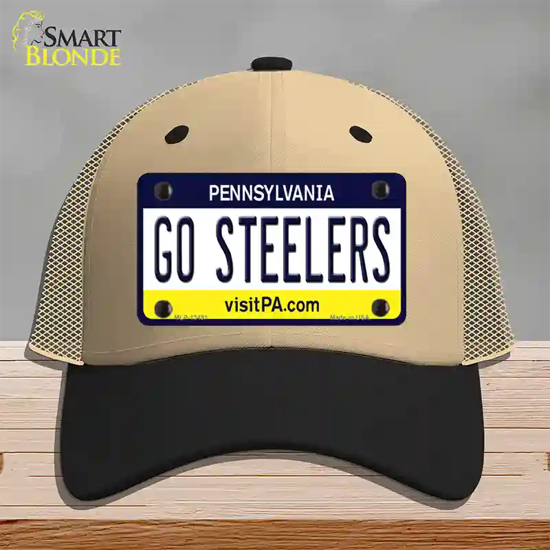 Go Steelers Novelty License Plate Hat Tag Mesh / Khaki|Black