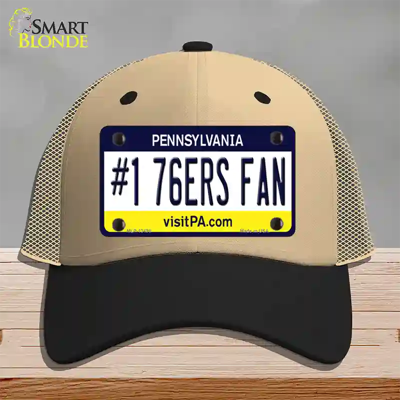 Number 1 76ers Fan Novelty License Plate Hat Tag Mesh / Khaki|Black