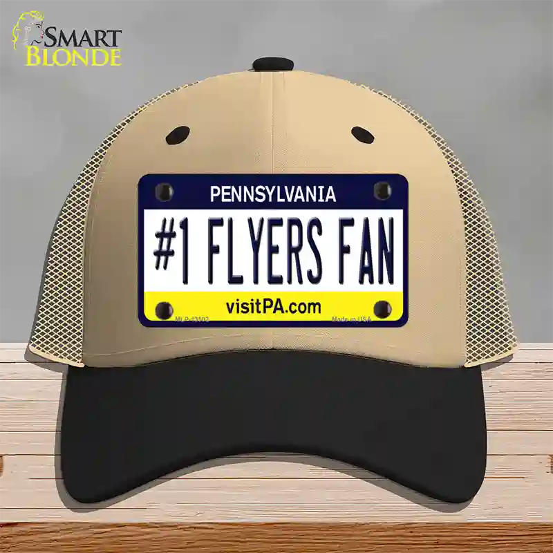 Number 1 Flyers Fan Novelty License Plate Hat Tag Mesh / Khaki|Black