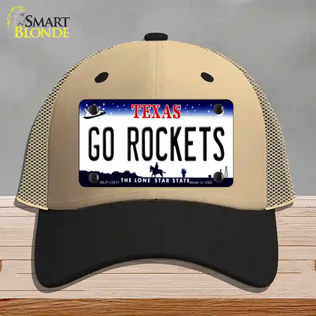 Go Rockets Novelty License Plate Hat Tag Mesh / Khaki|Black