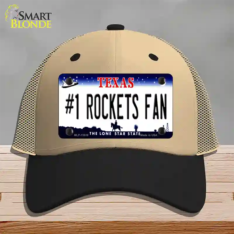 Number 1 Rockets Fan Novelty License Plate Hat Tag Mesh / Khaki|Black