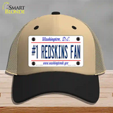 Number 1 Redskins Fan Novelty License Plate Hat Tag Mesh / Khaki|Black