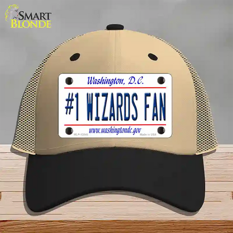 Number 1 Wizards Fan Novelty License Plate Hat Tag Mesh / Khaki|Black