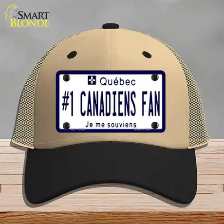 Number 1 Canadiens Fan Novelty License Plate Hat Tag Mesh / Khaki|Black