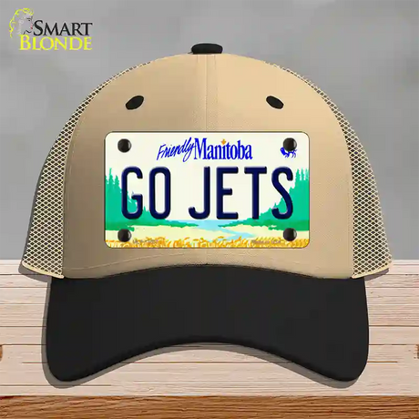 Go Jets Manitoba Novelty License Plate Hat Tag Mesh / Khaki|Black