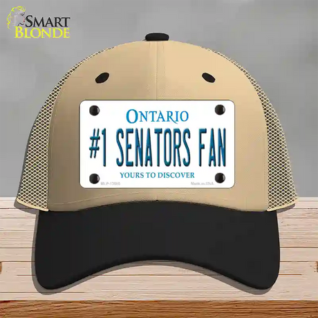 Number 1 Senators Fan Novelty License Plate Hat Tag Mesh / Khaki|Black