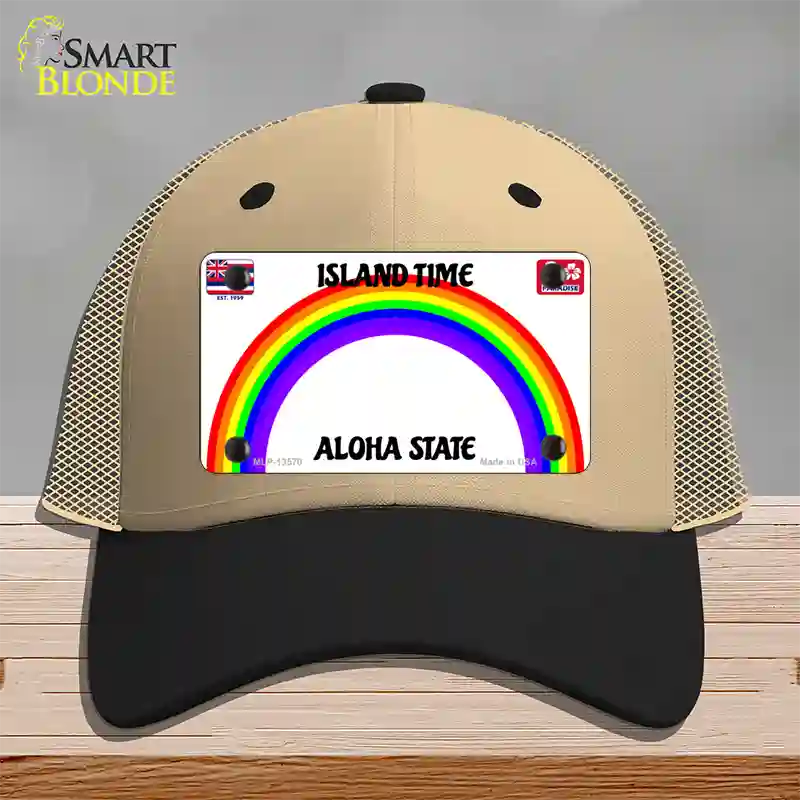 Hawaii Blank Novelty License Plate Hat Tag Mesh / Khaki|Black