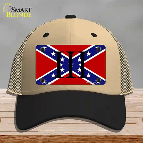 3 Percenter Confederate Novelty License Plate Hat Tag Mesh / Khaki|Black