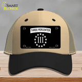 3 Percenter Ring of Stars Novelty License Plate Hat Tag Mesh / Khaki|Black