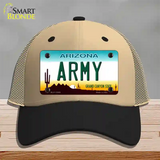 Army Arizona Novelty License Plate Hat Tag Mesh / Khaki|Black